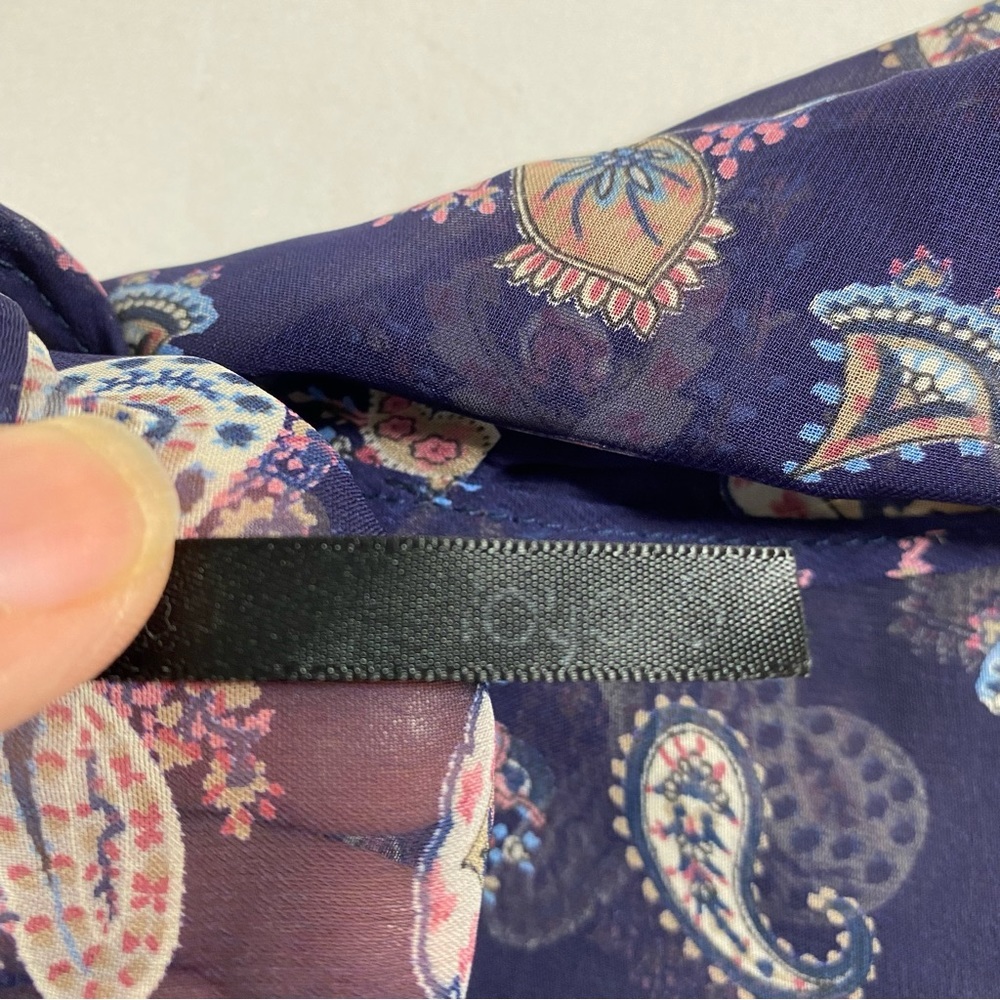 Loyo sheer paisley Light Kimono Wrap Shrug Shawl Swim Coverup Blue print flowy - Picture 3 of 6